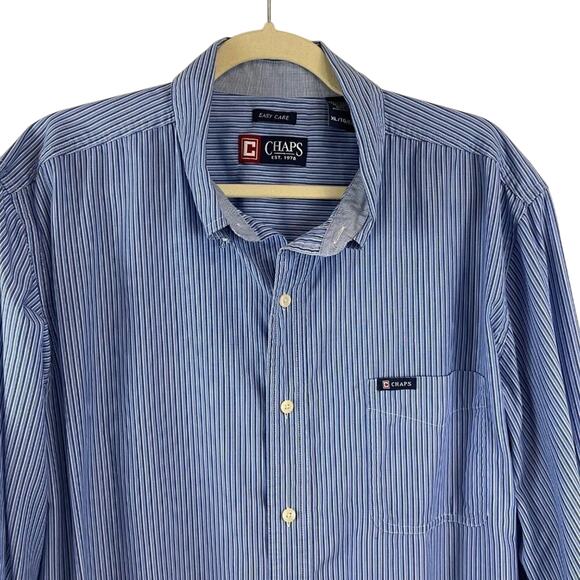 Chaps Easy Care Long Sleeve Stripe Men’s Shirt Size XL - Picture 2 of 9